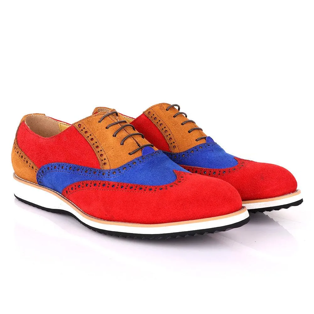 Terry Taylors  Oxford Red with Blue And Brown Mix shoe