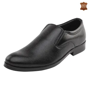 Vardhra Men 100% Genuine Leather - Formal Slip-on Dress Shoes - Black