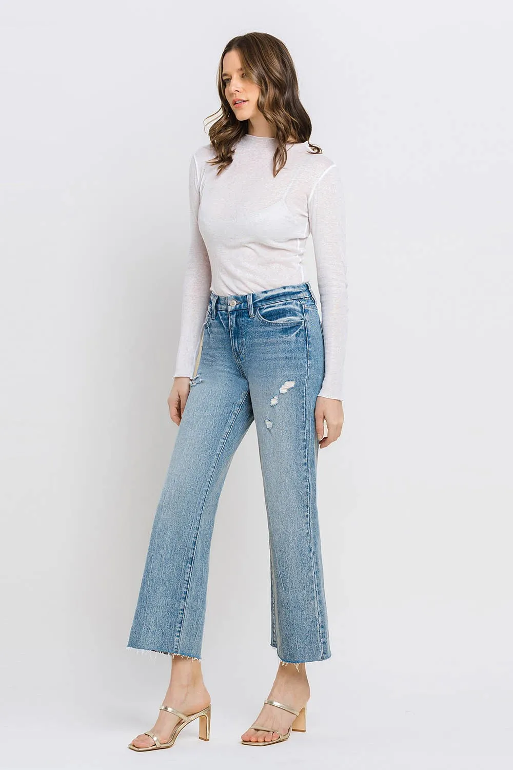 Vervet by Flying Monkey Mid Rise Crop Wide Leg Jeans