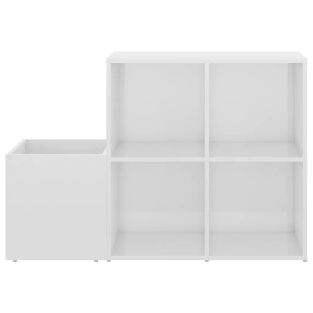 vidaXL Hall Shoe Cabinet High Gloss White 105x35.5x70 cm Engineered Wood