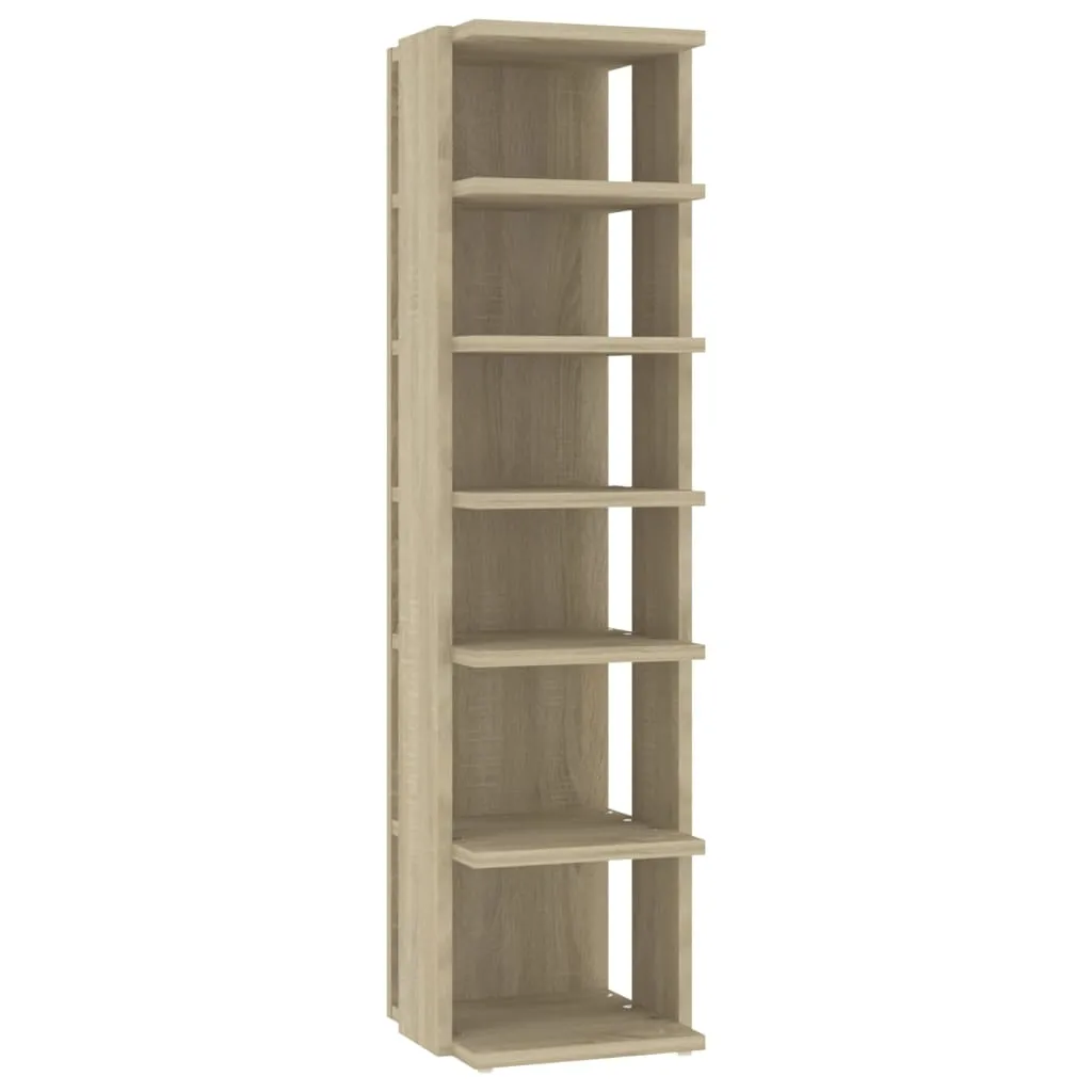 vidaXL Shoe Cabinet Sonoma Oak 27.5x27x102 cm Engineered Wood