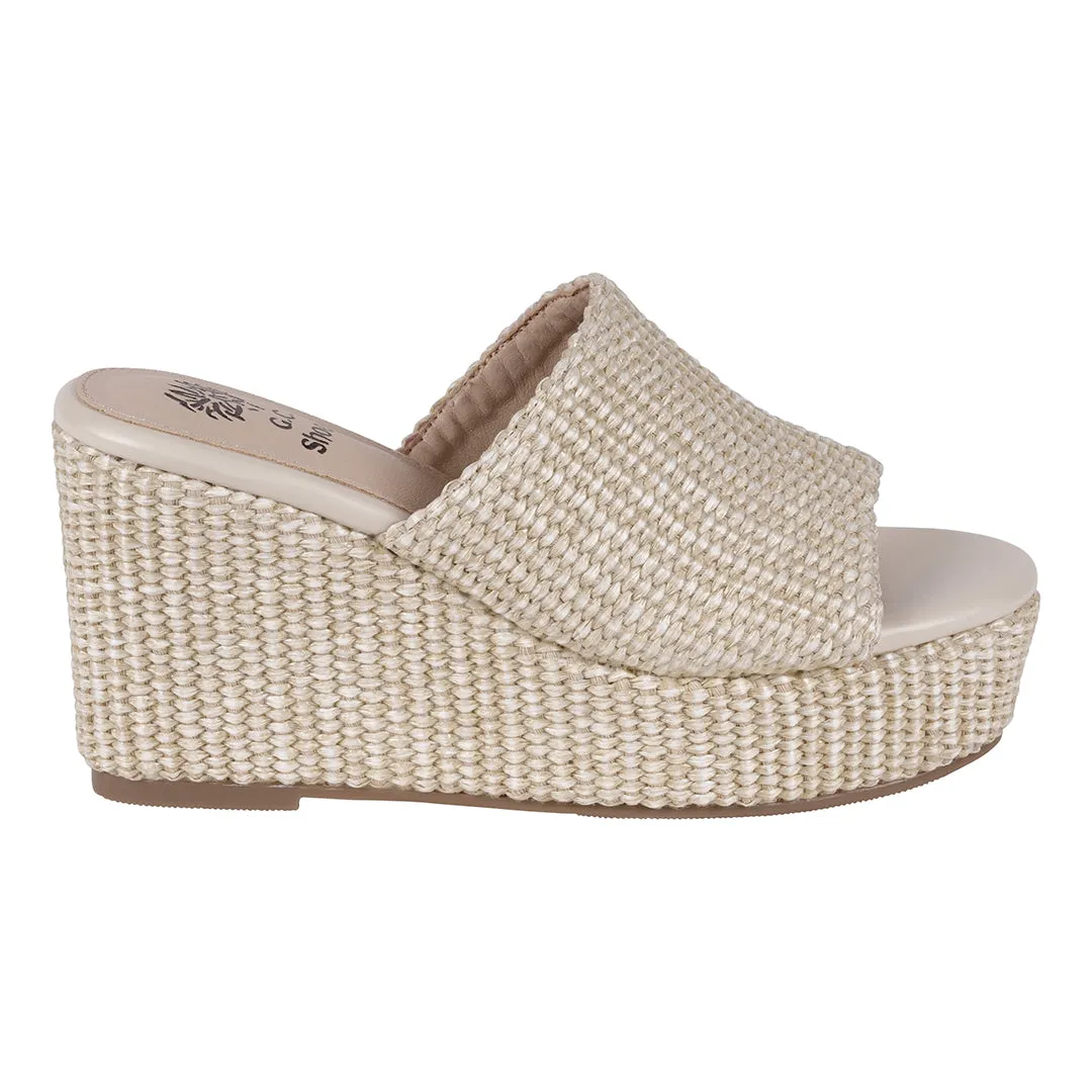 Vivica Natural Espadrille Slide Wedge Sandals