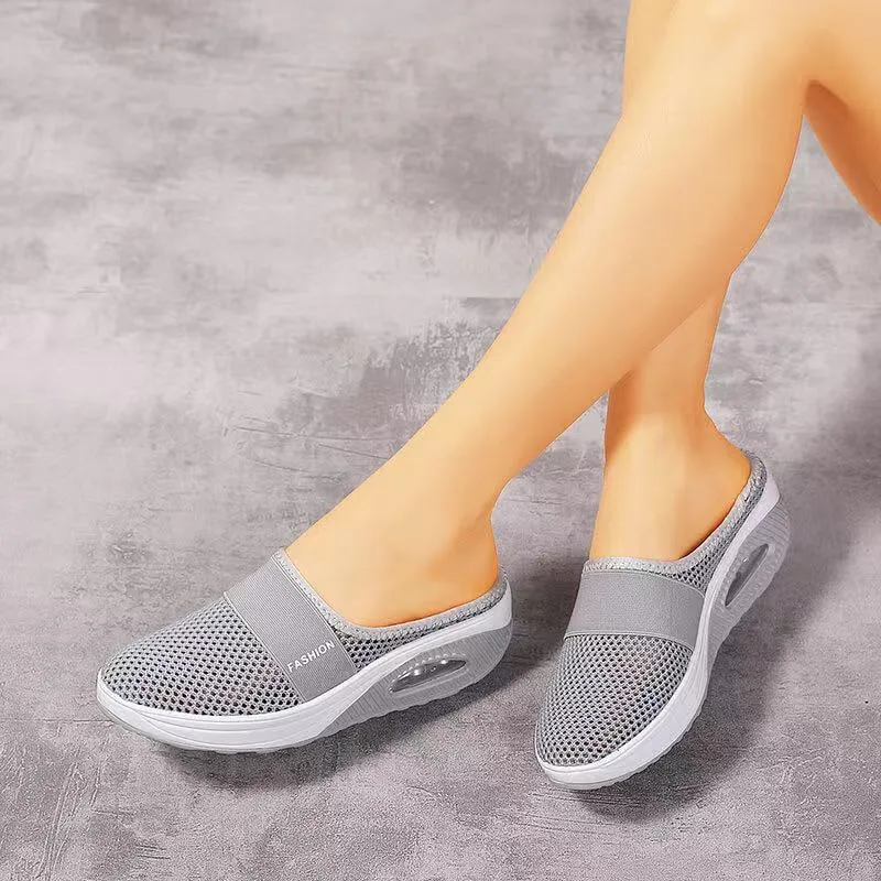 Women's Breathable Lightweight Air Cushion Slip-On Walking Slipper B112