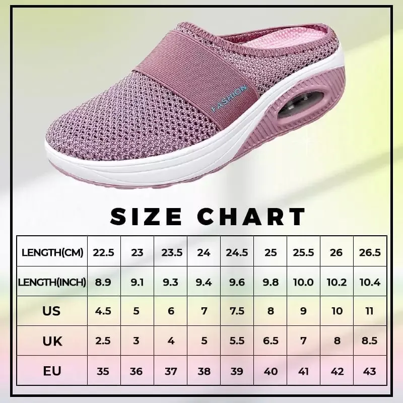 Women's Breathable Lightweight Air Cushion Slip-On Walking Slipper B112