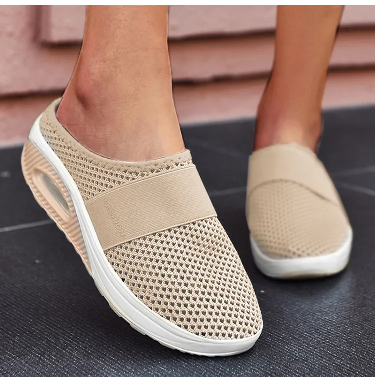 Women's Breathable Lightweight Air Cushion Slip-On Walking Slipper B112