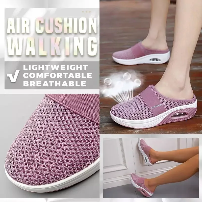 Women's Breathable Lightweight Air Cushion Slip-On Walking Slipper B112