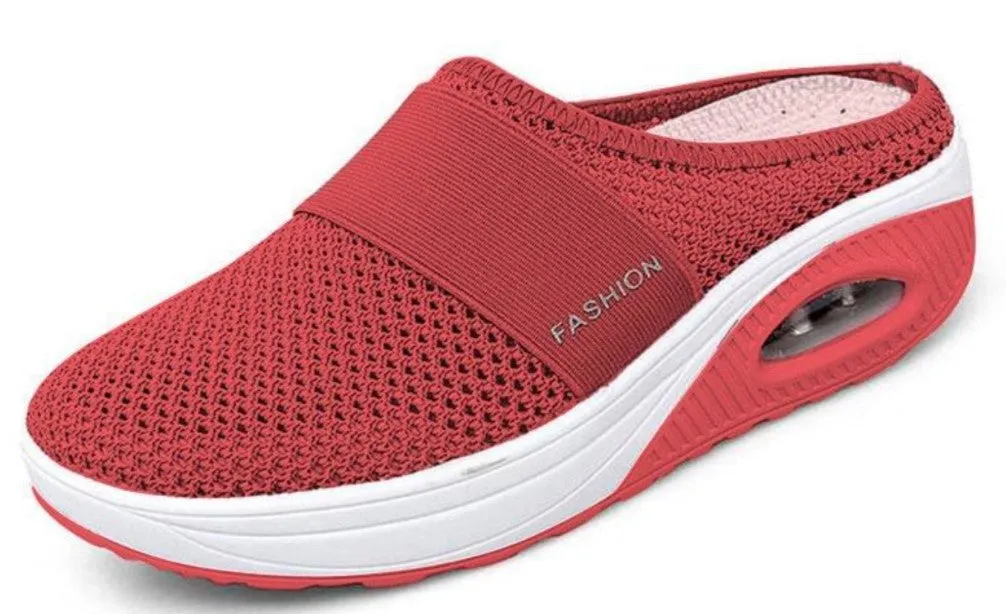 Women's Breathable Lightweight Air Cushion Slip-On Walking Slipper B112