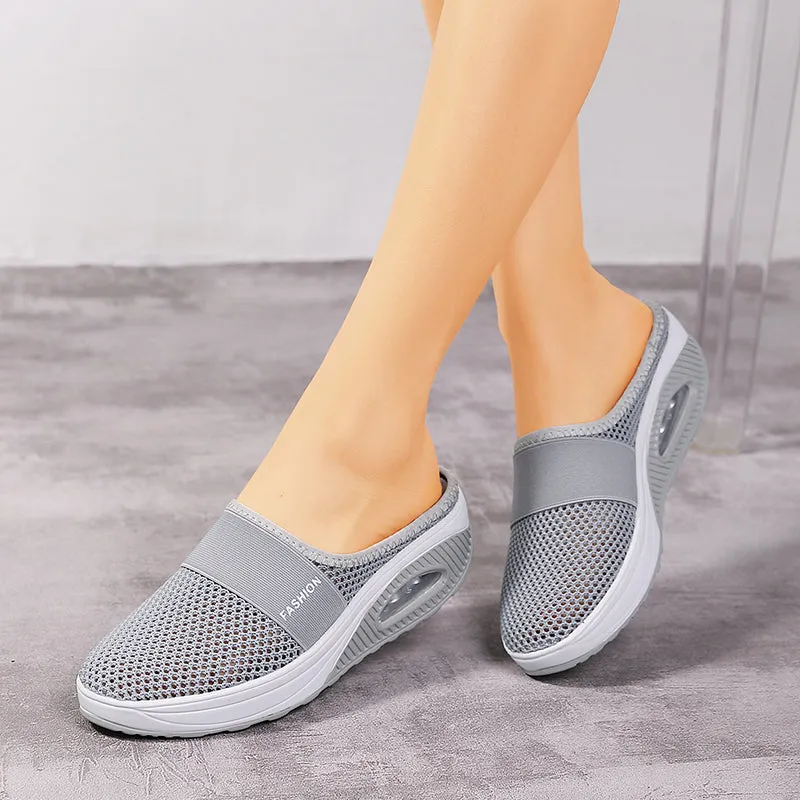 Women's Breathable Lightweight Air Cushion Slip-On Walking Slipper B112