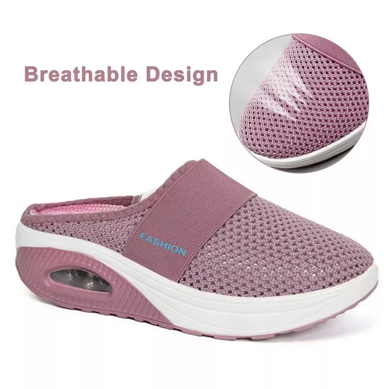 Women's Breathable Lightweight Air Cushion Slip-On Walking Slipper B112