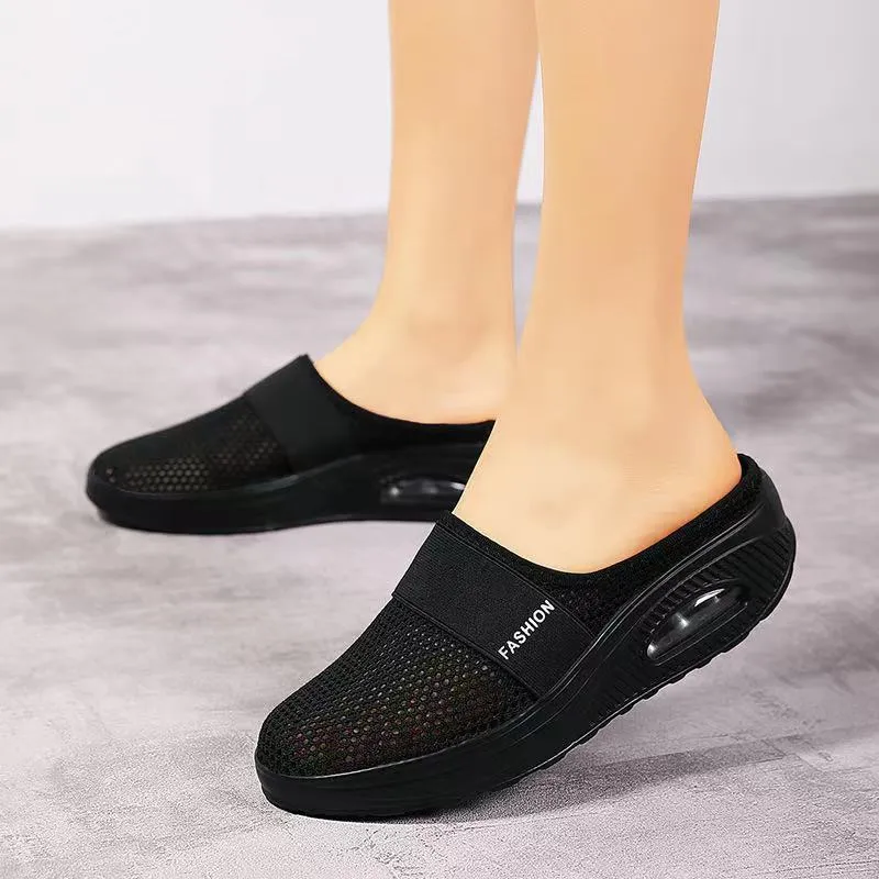 Women's Breathable Lightweight Air Cushion Slip-On Walking Slipper B112