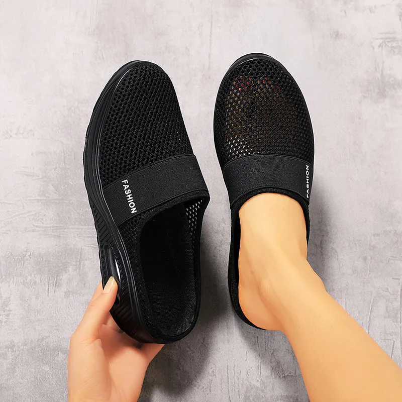 Women's Breathable Lightweight Air Cushion Slip-On Walking Slipper B112