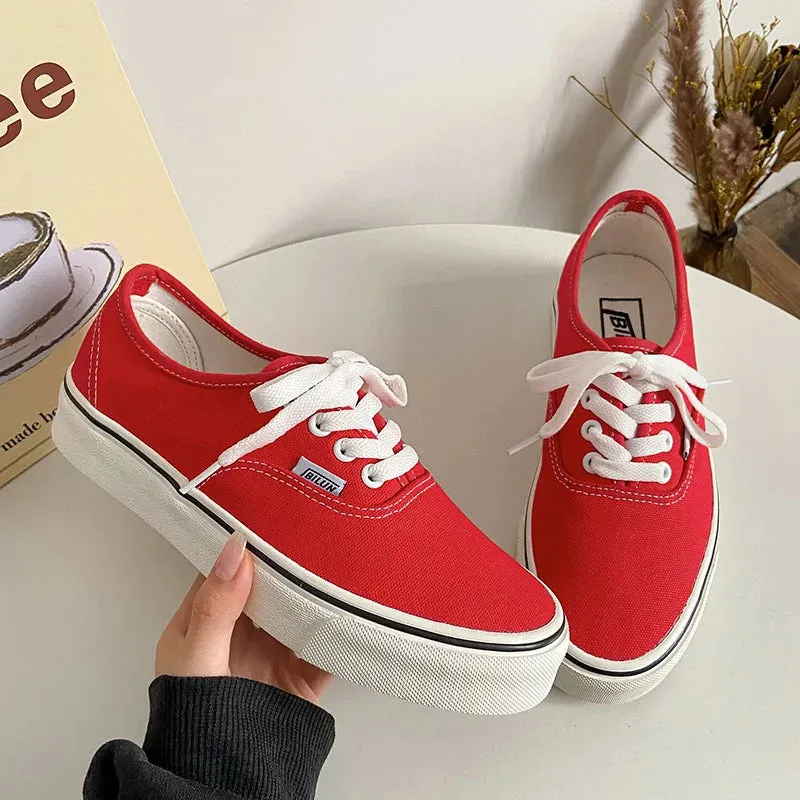 Women's Flat Canvas Lace up shoes