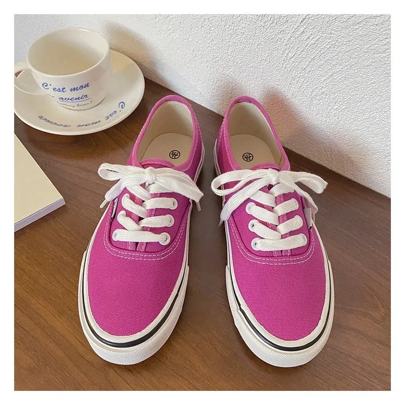 Women's Flat Canvas Lace up shoes